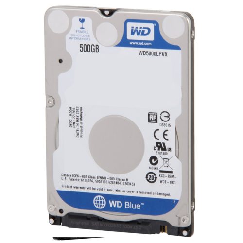 WD Blue 500GB Mobile Hard Disk Drive, 7mm, 5400 RPM SATA 6Gb/s, 2.5 Inch (WD5000LPCX)